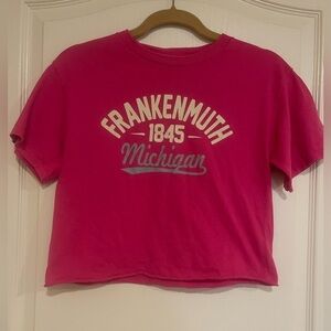 Pink Frankenmuth, Michigan cropped tee​​​​​​